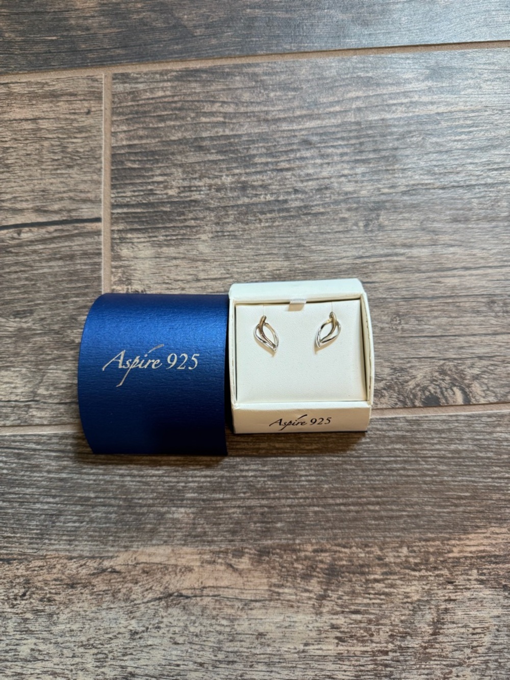 Aspire Sterling Silver Leaf Motif Stud Earrings